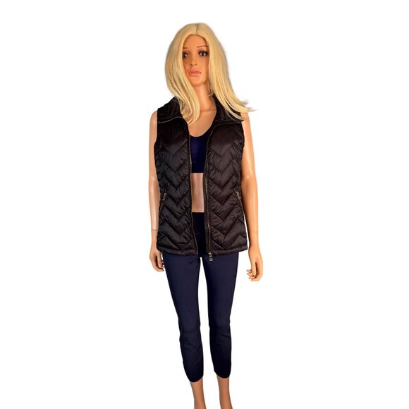 Calvin Klein Performance Premium Down Puffer Vest W's M Black Full Zip Packable - Picture 6 of 14